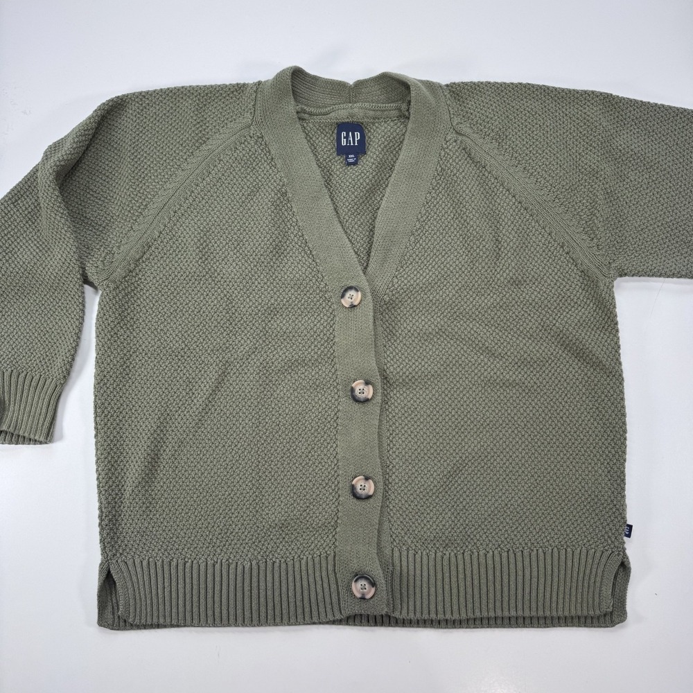 GAP Knit Cardigan Sweater Cotton Button Front Womens XXLarge Green